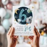 6th blue space birthday invite 1