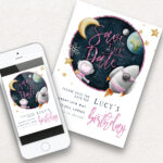 save the date Space Birthday 5