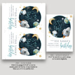 save the date blue space birthday invite 4