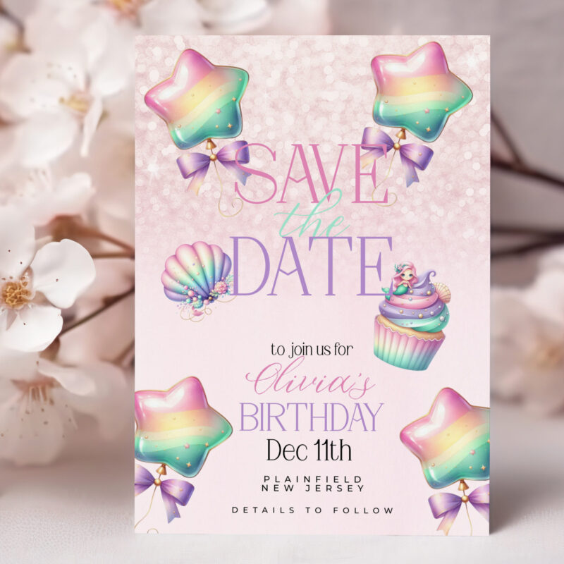 mermaid save the date 2