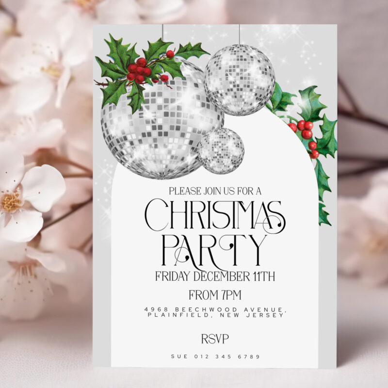 silver glitter ball christmas 15