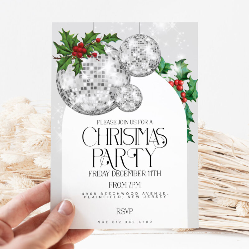 silver glitter ball christmas 78