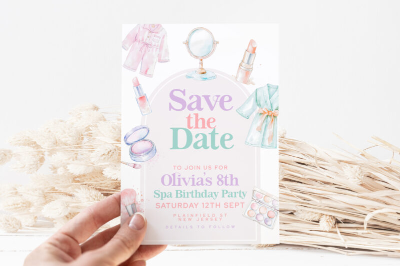 Spa Party Save the Date – 8th Birthday Invite Save The Date