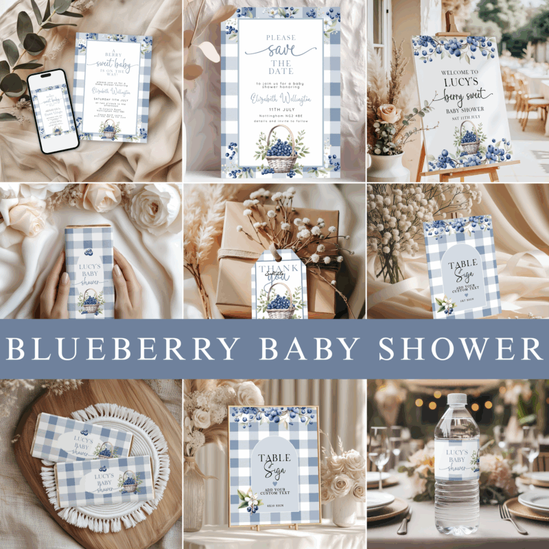 Blueberry Baby Shower Editable Bundle Baby Shower/Sprinkle