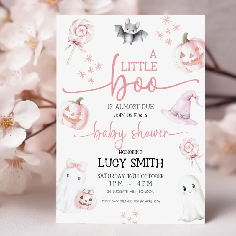 pink little boo baby shower1