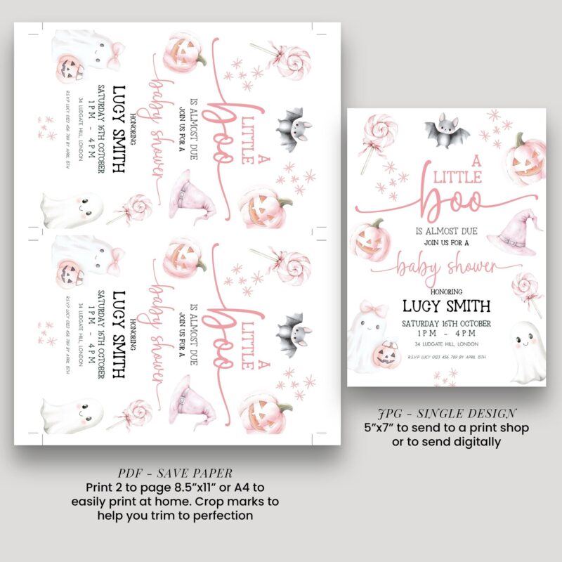 pink little boo baby shower2