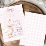 pink one silly goose invite 3