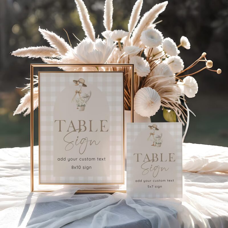 Editable Goose Table Sign – Party Decor Silly Goose