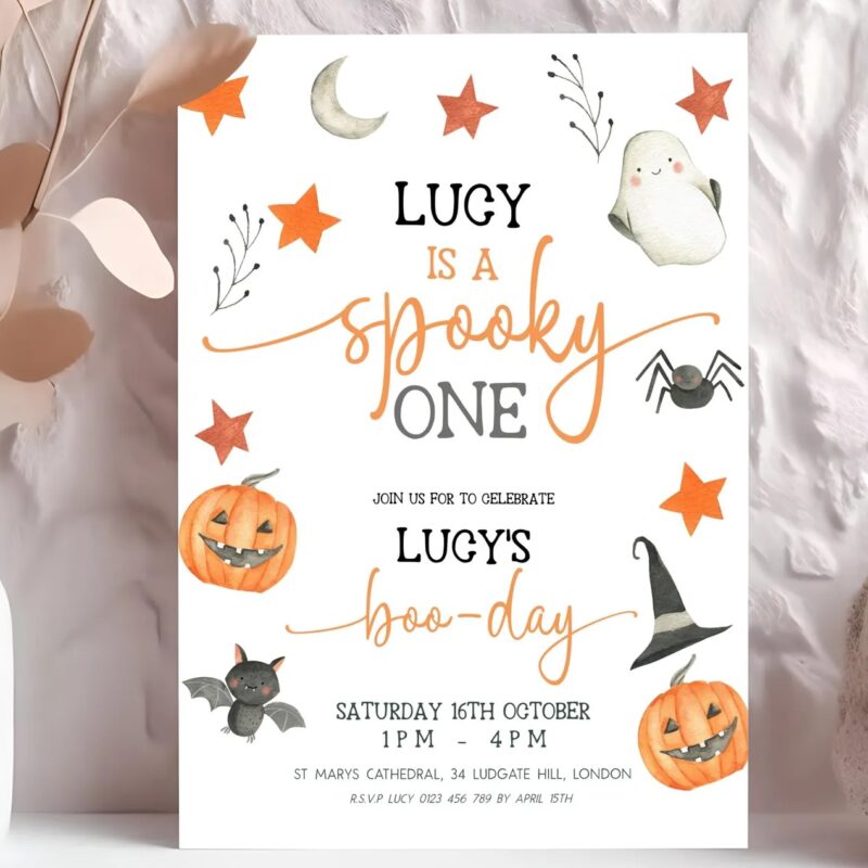 spooky one birthday invite1