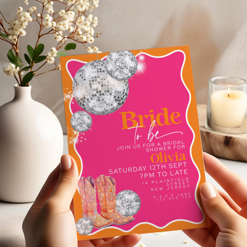 Disco Cowgirl Bridal Shower Invite Bridal Shower Invitations