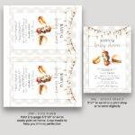 Printable Baby-Q baby shower invitation PDF and JPG layout preview