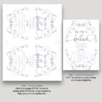 Bows and Brunch baby shower invitation in blue toile with ribbon design, editable in Corjl.