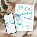doodle christmas drinks blue 7