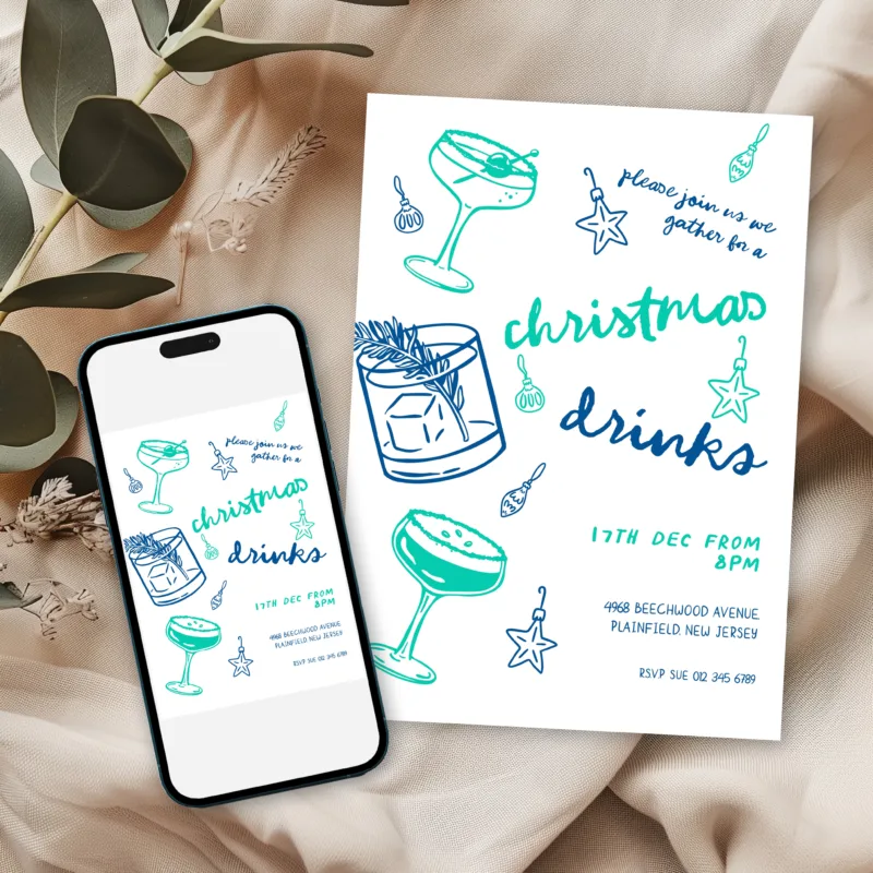 doodle christmas drinks blue 7
