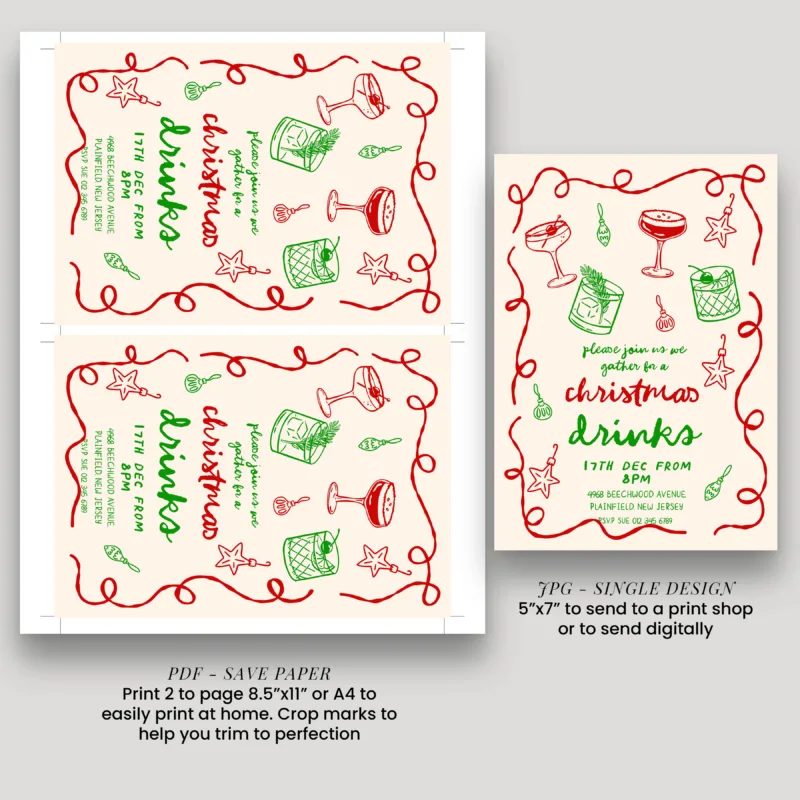 doodle christmas red green 6