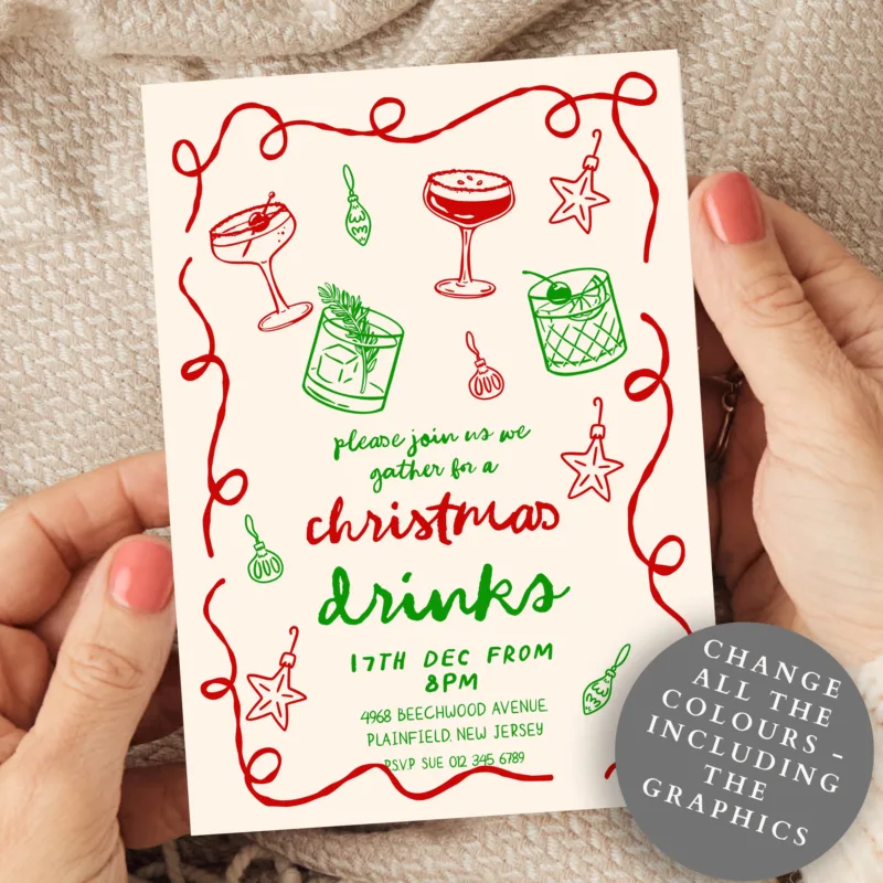 doodle christmas red green 7
